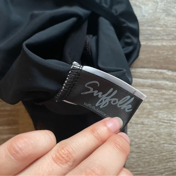 Suffolk Black Velvet and Mesh Long Sleeve Leotard Size Small - Picture 7 of 8